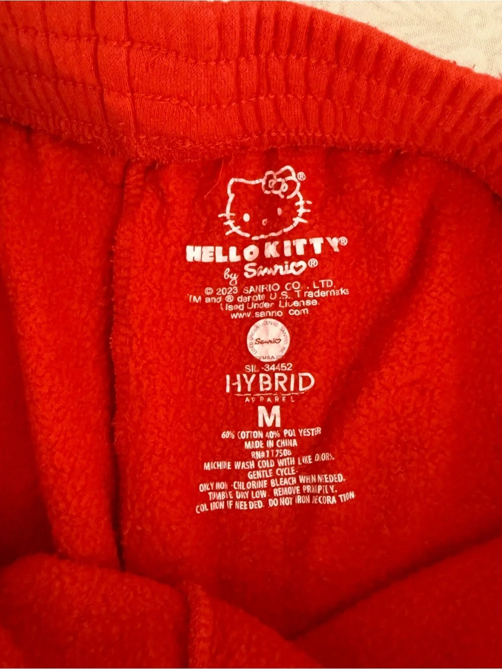 Hello Kitty by Sanrio Red Jogger Sweatpants Size Medium